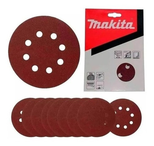 Disco Lija Con Velcro (10u) 125mm Grano 150 D-54542 Makita