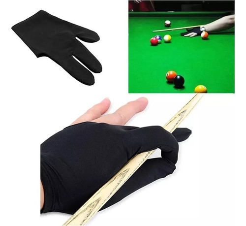 30 Guantes Billar Negro Polyester Ajustable Elástico Mayoreo