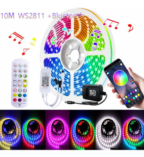 Tiras Led Rgb Direccionables De 10 M, Apli Ws2811 Píxeles