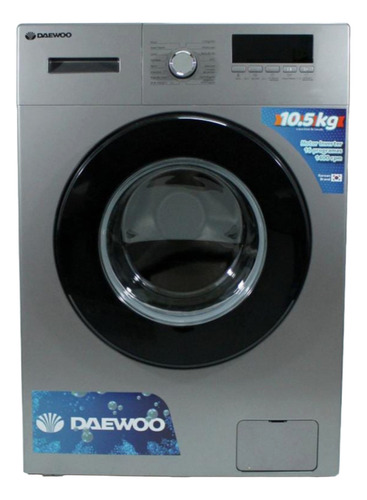 Lavarropas Carga Frontal Inverter 10,5kg Silver Daewoo Color Gris