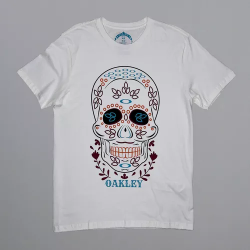 Camiseta Oakley Skull Dia De Los Muertos Tee Off White