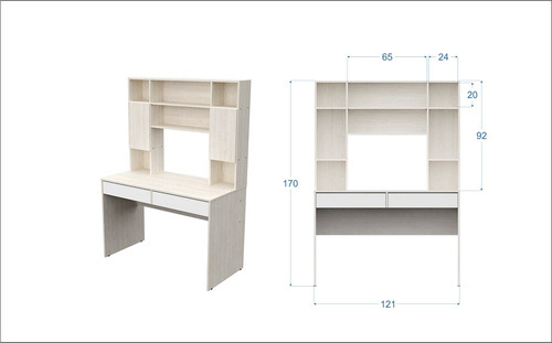 Escritorio Mosconi 720 con alzada 1 cajón melamina de 121cm x 168cm x 60cm venezia
