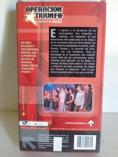 Operacion Triunfo - Academia Coca Cola - Vhs (Usado)