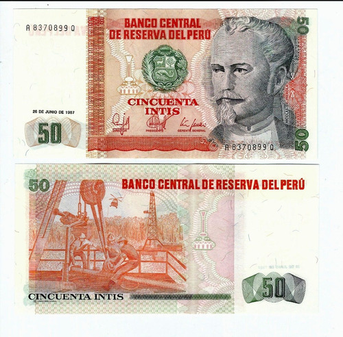 Perú - Billete 50 Intis 1987 - Unc