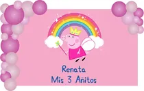 Comprar Banner Fondo Candy Bar Cumpleaños Peppa Pig Hada 150x90