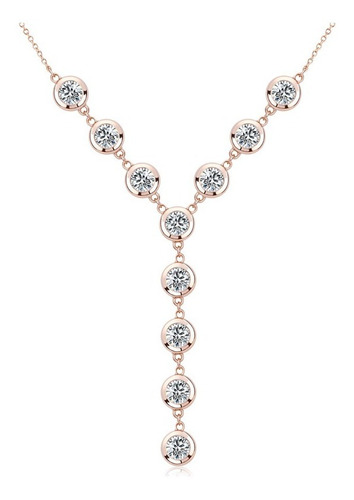Collar De Cristales Swarovski Con Baño De Oro Rosa De 18k