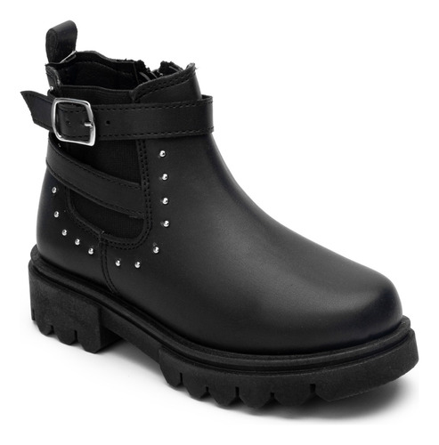 Bota Botin Color Negro Con Estoperoles Niña Jakuna 232022