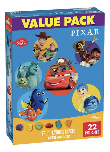 Gomitas De Fruta Disney Pixar Betty Crocker Snacks 22 Pz