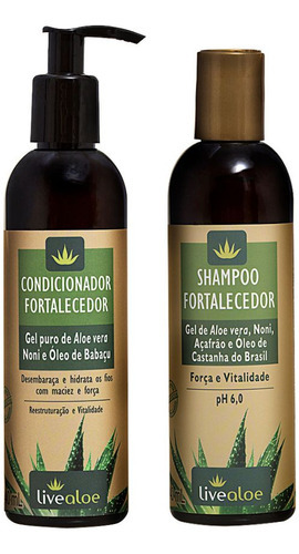  Kit Shampoo E Condicionador Fortalecedor Com Aloe Vera