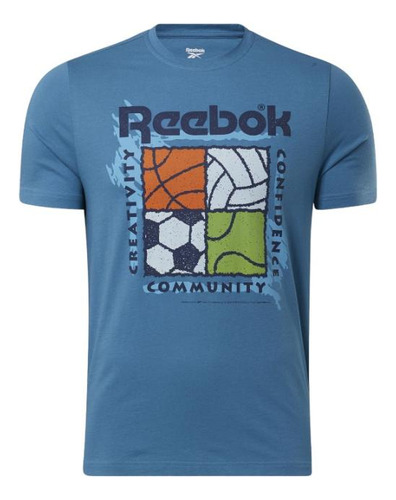 Polera Hombre Reebok Graphic Series Azul