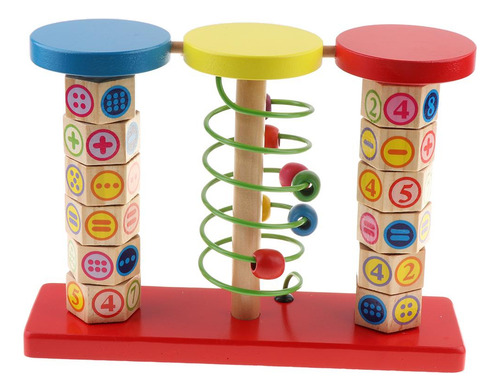 Rack De Madera Computacional Verticle Puzzle Abacus Niños