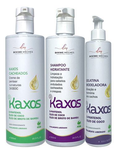 Kit Divine Mèches Kaxos Shampoo Creme P/ Cacheados Gelatina