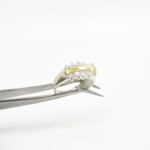 Anillo Plata Oro Mujer Ancho Importante Gruesa Piedras