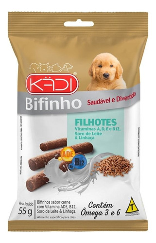 Bifinho Sabor Carne Para Cães Filhotes Vitaminas - 55gr Kadi