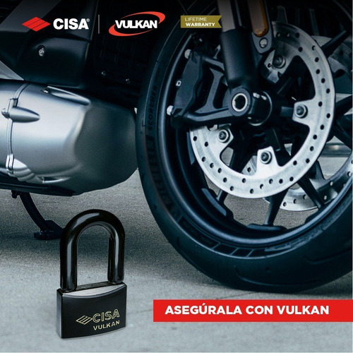 Imagen 5 de 6 de Candado Para Moto Cisa Vulkan De Arco 3 Llaves Seguridad M6