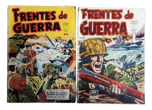 Set De 2 Revistas Comic Frentes De Guerra - Ed Mex 1954-56 (Usado)