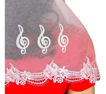 Comprar Kit 2 Véus Ccb Redondo Guipir Aplique Notas Musicais