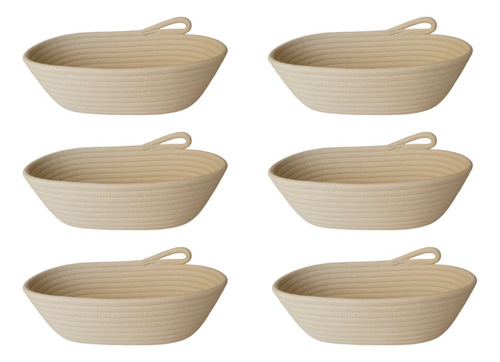 Kit 6 Cestos De Fermentação Longa Oval Para Pães Artesanais