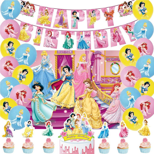 Disney Princess De Fiesta Decoración Cumpleaños Globos 51 Pz