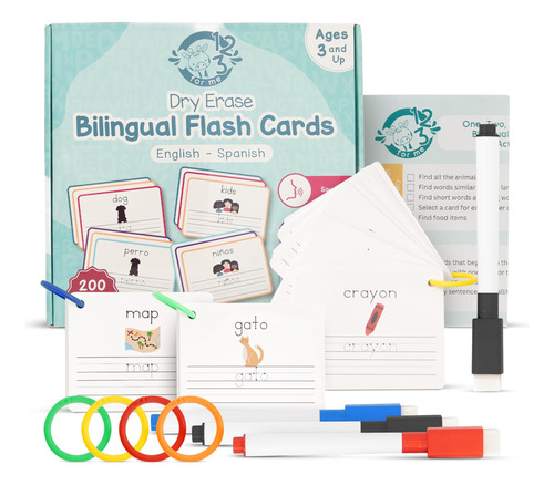 Flash Cards One, Two, Three 4 Me Inglés-español Para Niños M