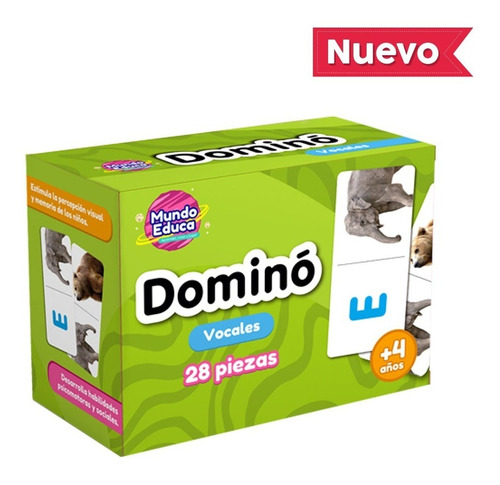 Dominó Temática Vocales 28 Piezas Adetec Mundo Educa