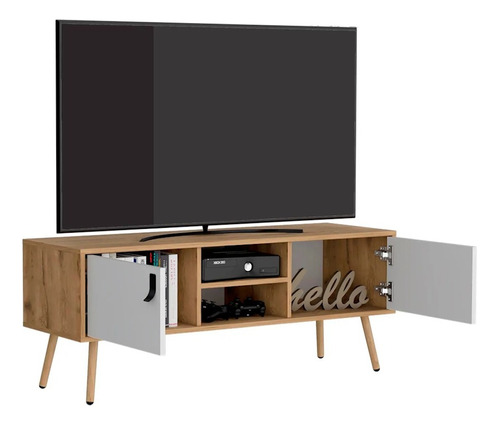 Mueble Rack De Tv Pantalla 50puLG Huna Macadamia Excelsior