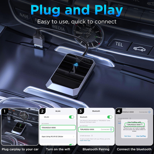 Adaptador Sem Fio Android Auto Terunsoul Para Android 10+