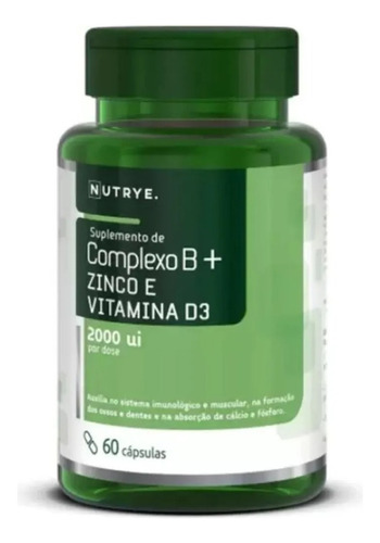 Complexo B + Zinco + Vitamina D3 60 Cápsulas Nutrye