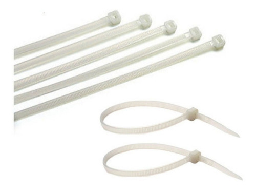 Kit 1000 Abraçadeiras Nylon Enforca Gato 2,5mm X 100mm Branc Cor Branco