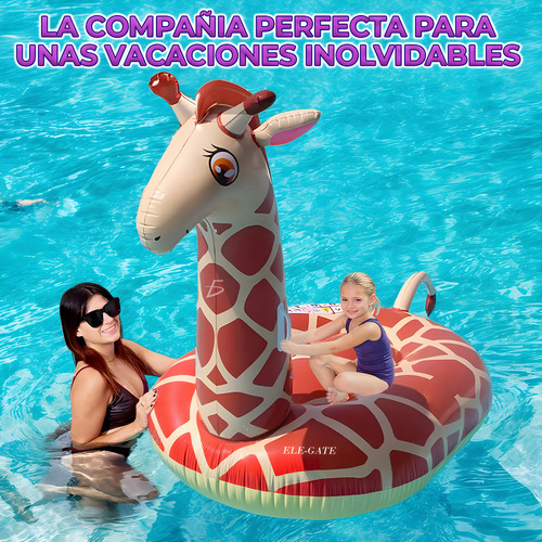Inflable dona piscina diseño jirafa gigante camastro ligero anillo natación Ele-Gate ALB.02