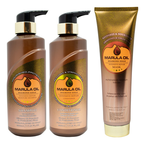 Kit Marula Oil Reparador Shampoo + Acondicionador + Mascara