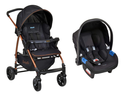 Carrinho De Bebê Travel System Ecco Preto - Burigotto