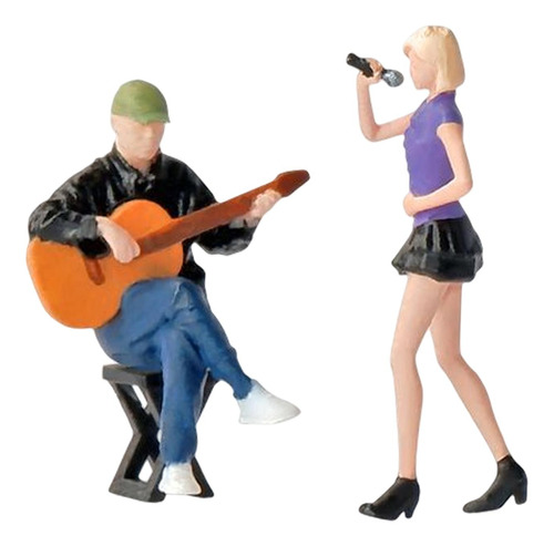 Figuras De Modelo De Cantante Y Guitarrista De Simulación