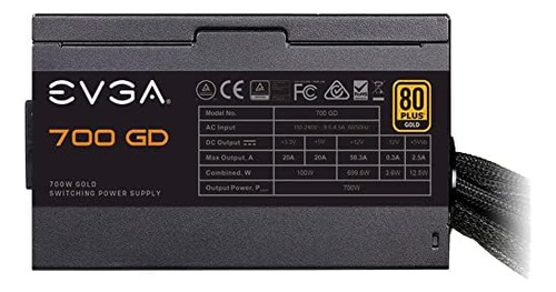 Fuente De Alimentación Evga 700 Gd 700w 80+ Gold Con 5 Años