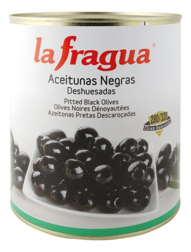 Bulto 6 Lata Aceituna Negra Entera Fragua 3.1kg 0375 Ml.