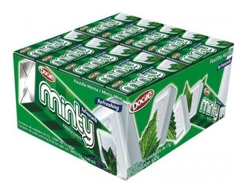 Caixa De Bala Pastilha De Hortelã 40 Unidades X 17g - Minty