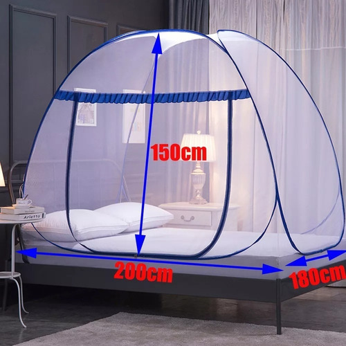 Mosquitero Plegable Cama 1.8x2x1.5m, Sin Necesita Colgarse Gris