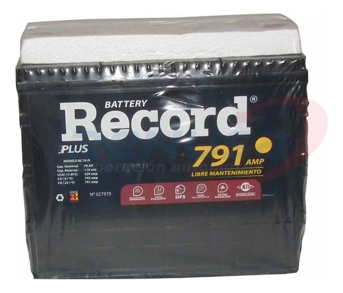 Bateria - Record Record Rc 70 Pi Plus