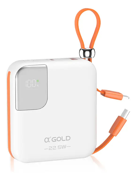 Carregador Portátil Power Bank 10.000mah Universal Display Cor Branco