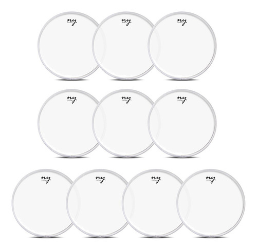 Kit 25 Peles Leitosas Translucidas Para Bateria 14 New York Cor Branco