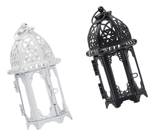 Farol Colgante De Hierro Forjado De Cristal De Viento, Ideal