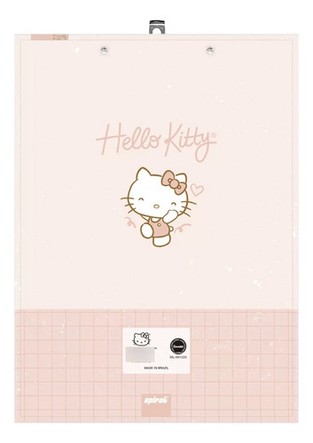 Prancheta Escolar Hello Kitty Papelão A4 Rosa