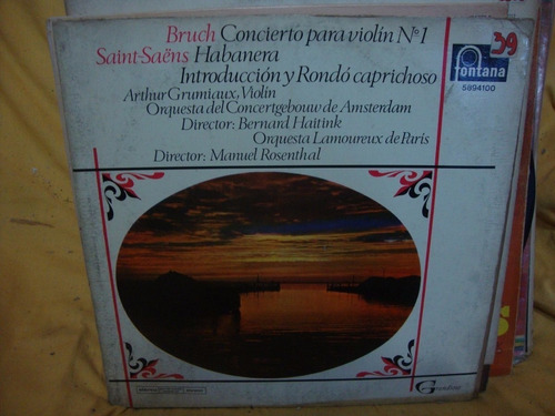 Vinilo Orquesta Amsterdan Lamoureux Bruch Saint Saenz Cl2