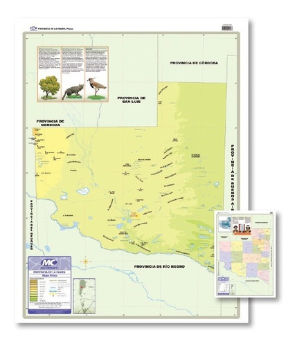 Mapa Prov. De La Pampa (doble Faz) Laminado 70x100