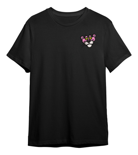 Playera Algodón Bordado Pantera Rosa Rostro Panther Pink