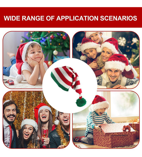 Gorro Elástico De Papá Noel De Punto Para Invierno Y Navidad