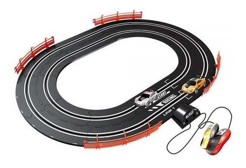 Autorama Circuito Oval Meninos Com 2 Carrinhos Pista Dupla