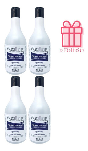 4x Shampoo Roxo Desamarelador Matizante Maxilluring 500ml