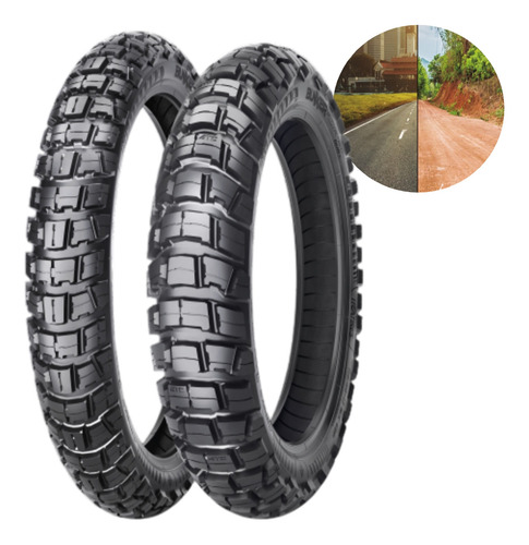 02 Pneus: Tras 110/90-17 + Diant 90/90-21 Ira Dust Cross