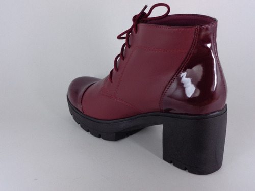 Botines Mujer Plataforma Botas Color Vino Talla 37-38